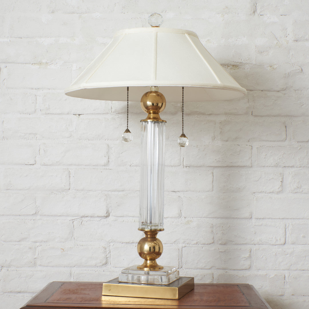 ハンガリー製 クリスタルガラス テーブルランプ