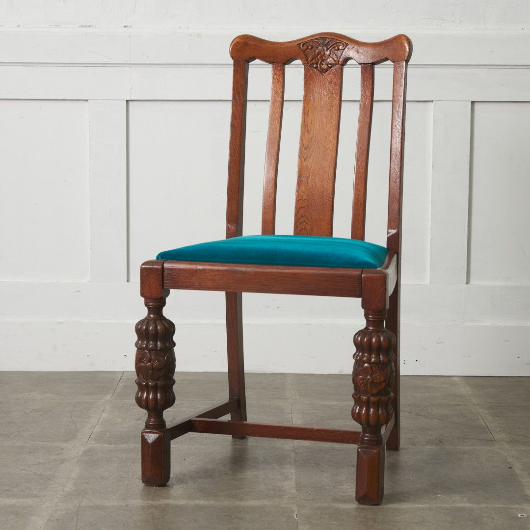 英国アンティーク バルボスレッグチェア / 張替品