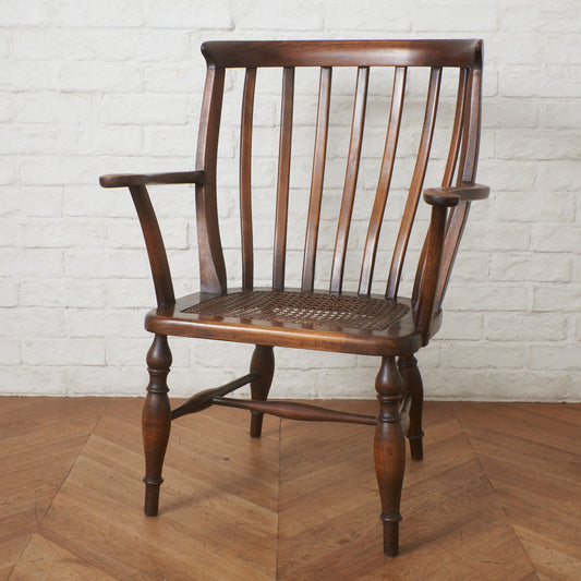 英国アンティーク 籐張りアームチェア