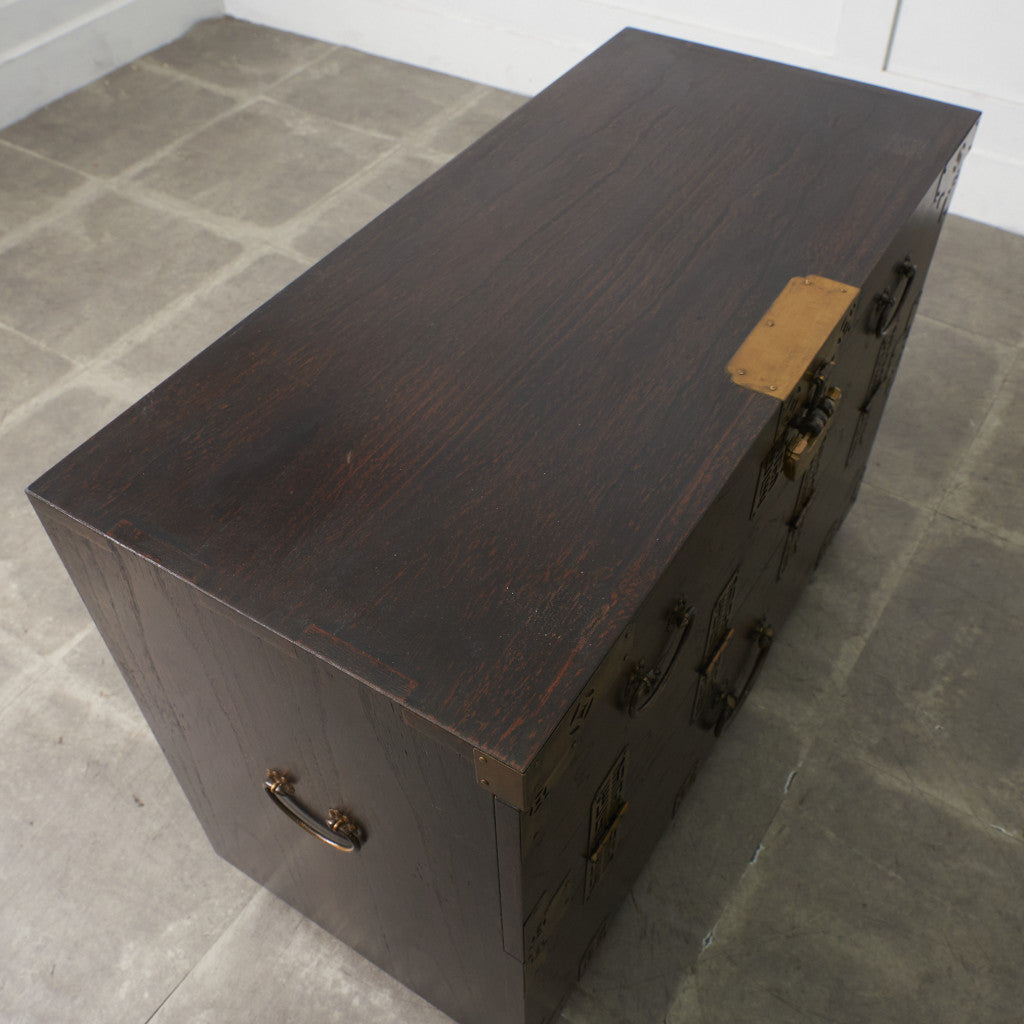 李朝家具 無垢材古鉄金具 半閉櫃