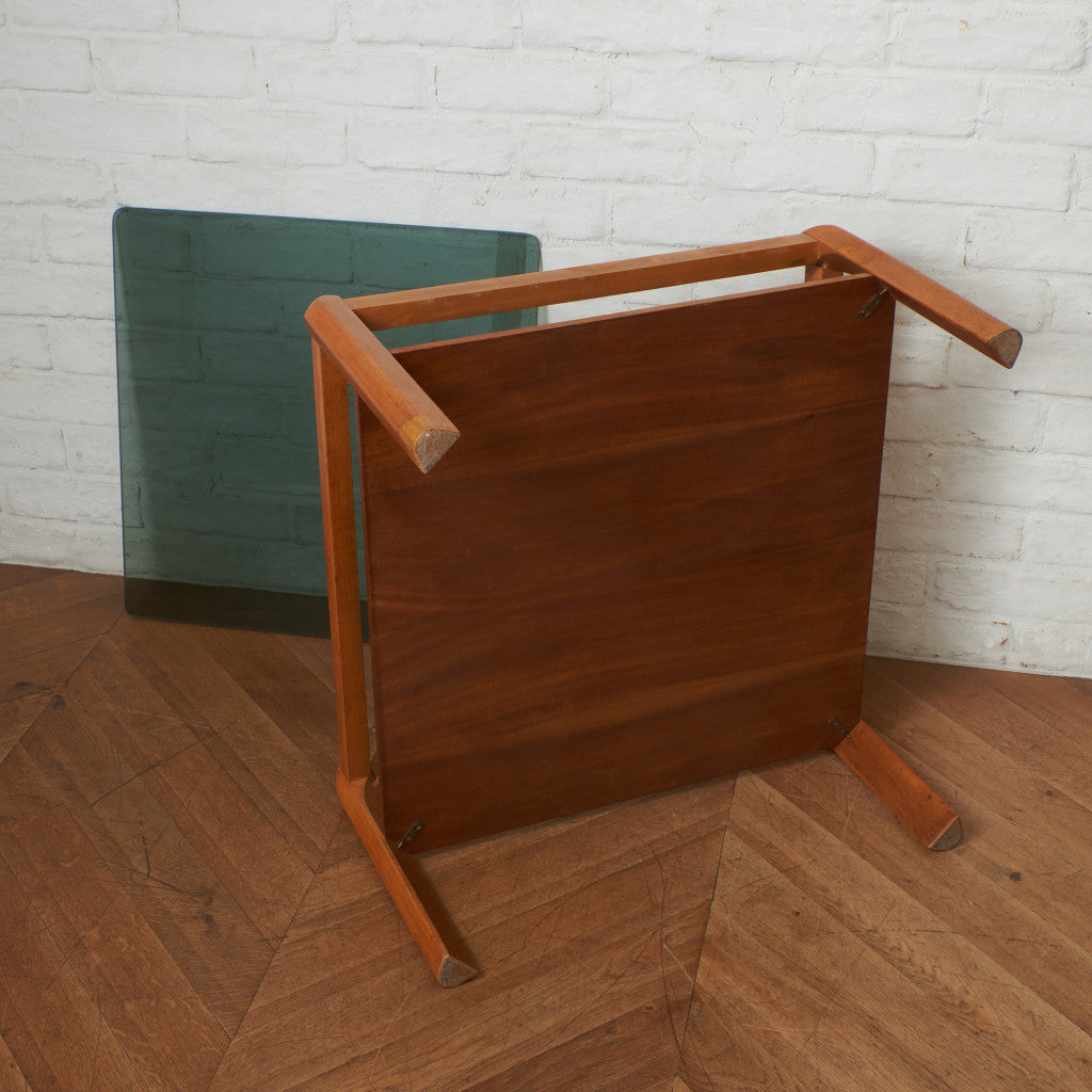 ヴィンテージ スモークガラストップ コーヒーテーブル