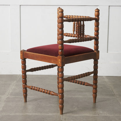 英国アンティーク ボビンフレームコーナーチェア