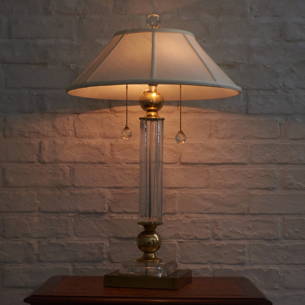 ハンガリー製 クリスタルガラス テーブルランプ