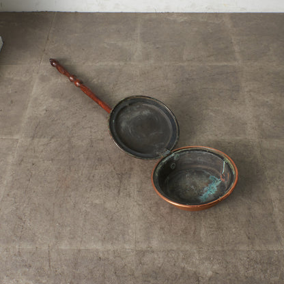 英国アンティーク 銅製 ベッドウォーミングパン