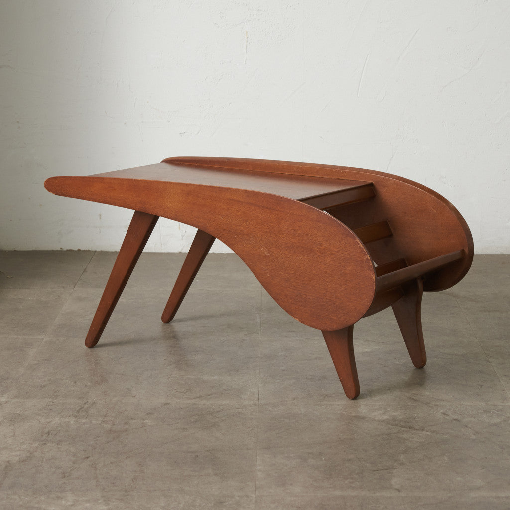 ヴィンテージ サイドテーブル / マガジンラック付き