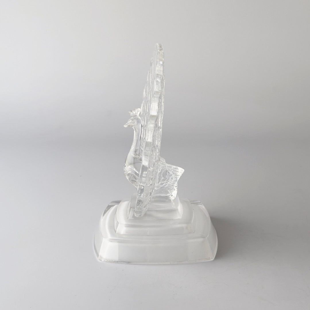 クリスタルガラス 孔雀のオブジェ