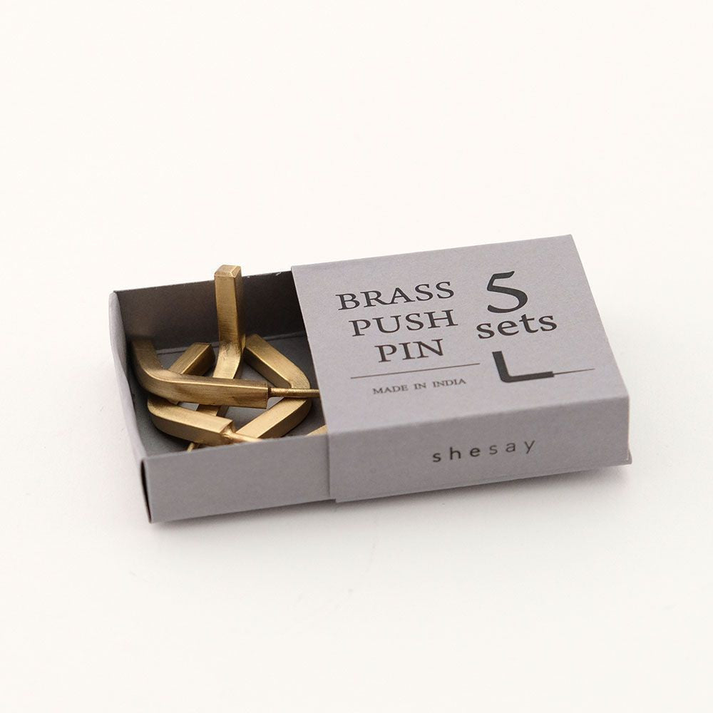 真鍮 Ｌ字フックプッシュピン