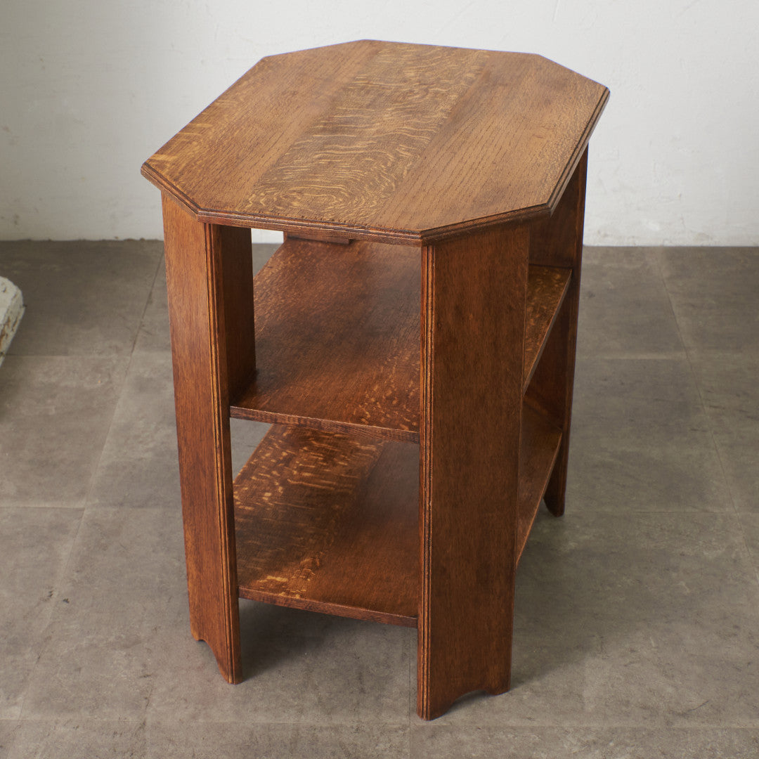 英国アンティーク アールデコ様式 オーク材サイドテーブル