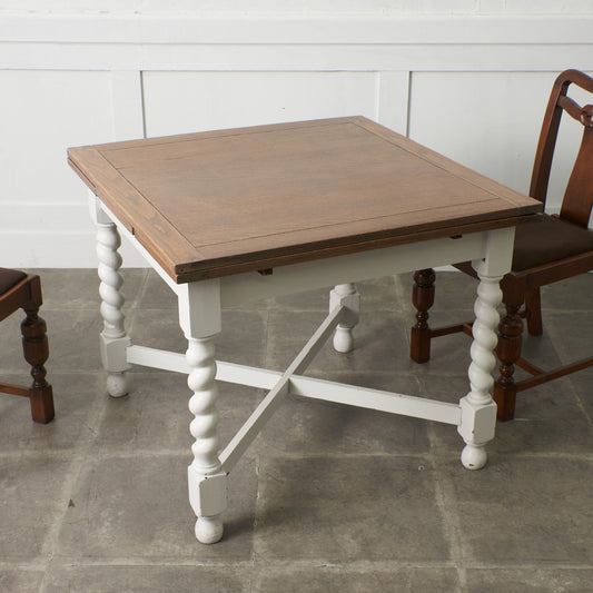 アンティーク ペインテッド ドローリーフダイニングテーブル