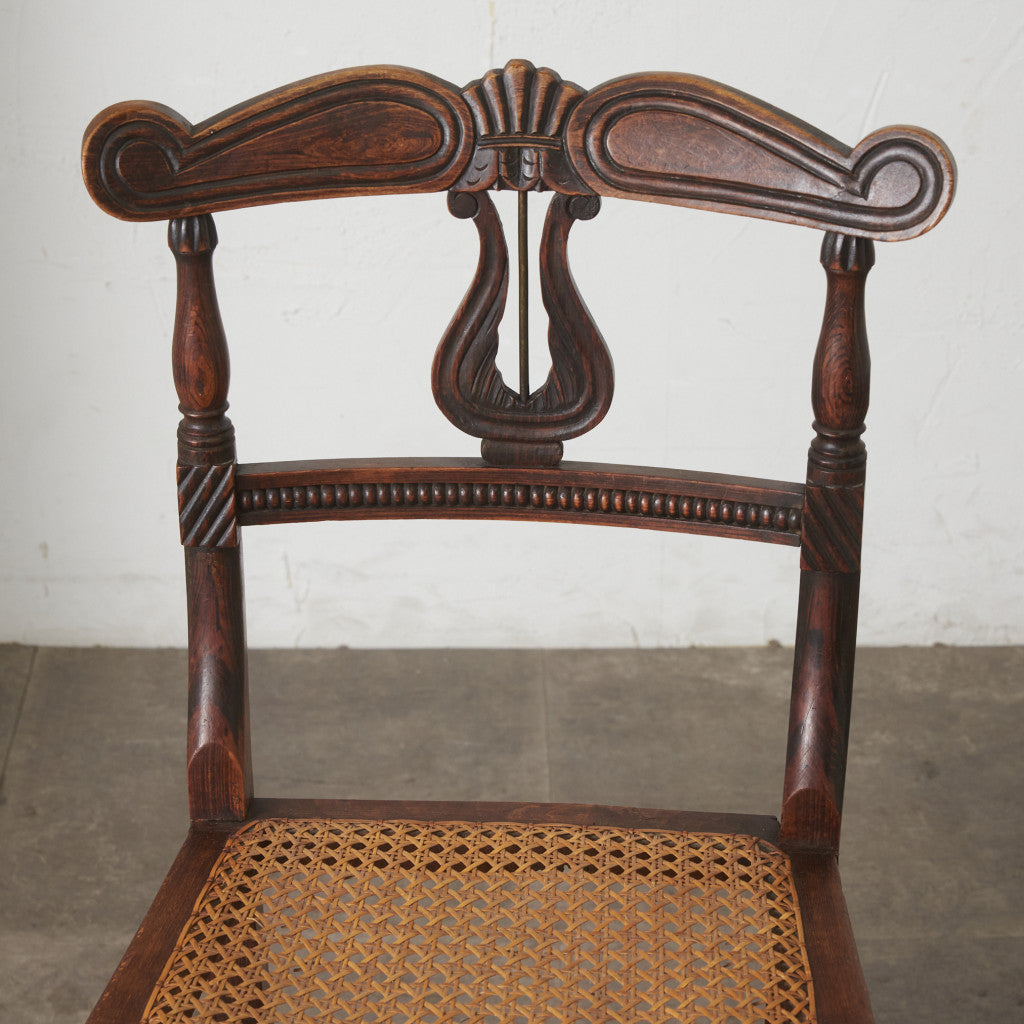 英国アンティーク リージェンシー様式 籐張りダイニングチェア