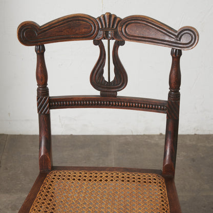 英国アンティーク リージェンシー様式 籐張りダイニングチェア