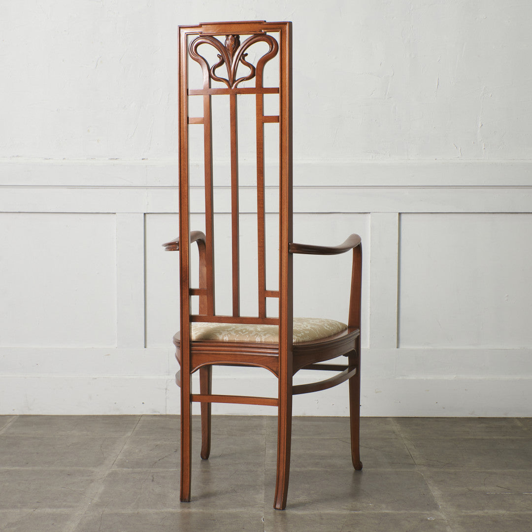 アールヌーボー ハイバック アームチェア / 張替済