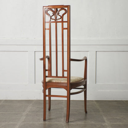 アールヌーボー ハイバック アームチェア / 張替済