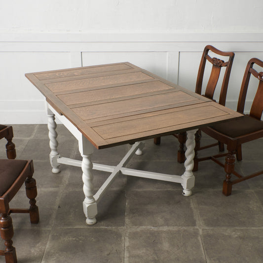 アンティーク ペインテッド ドローリーフダイニングテーブル