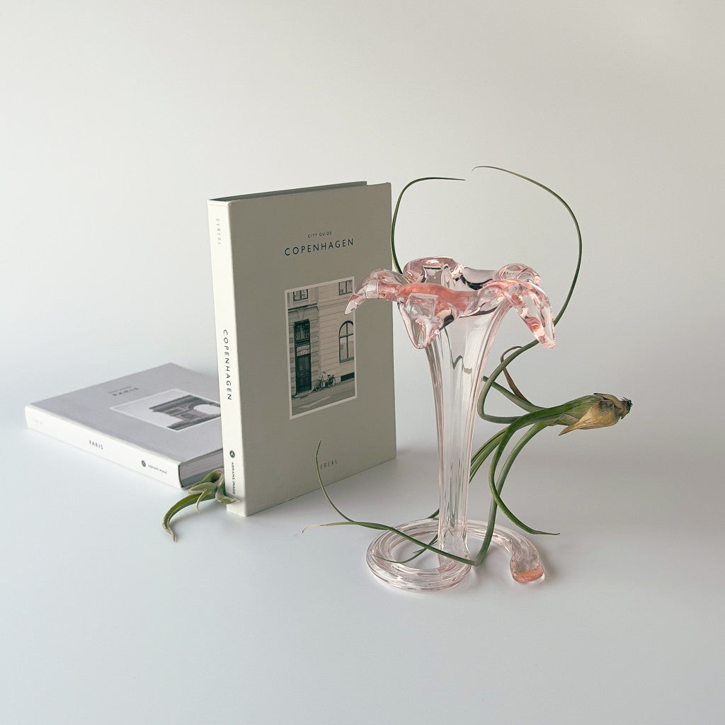 ヴィンテージ 花モチーフ ガラスフラワーベース