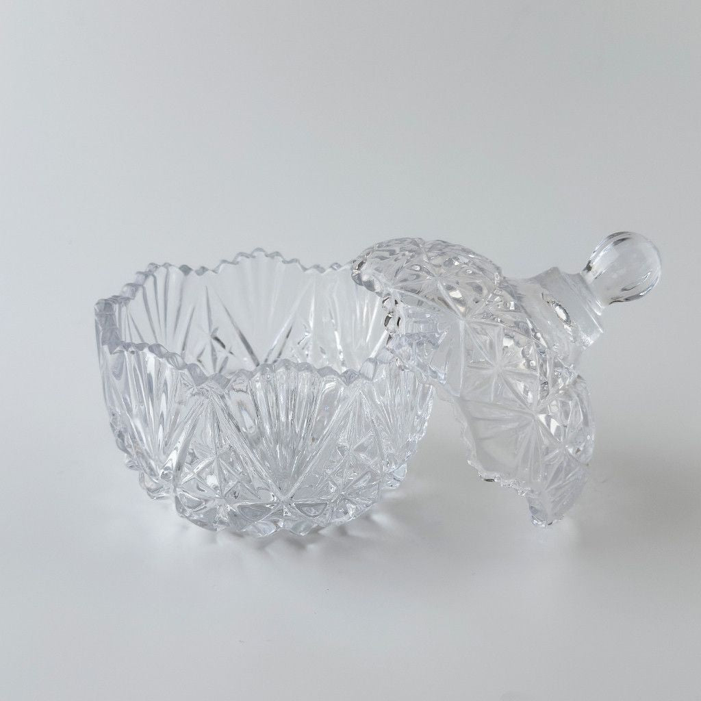 ヴィンテージ ガラス キャンディーポット