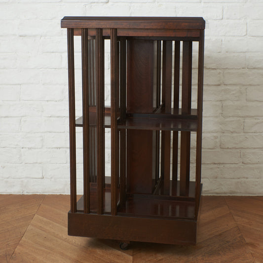 英国アンティーク リボルビングブックケース