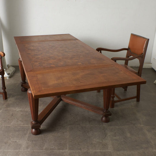 アールデコ様式 パーケットトップ ドローリーフテーブル