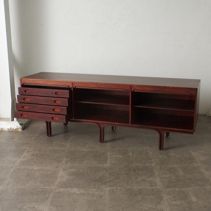 ブラジリアンローズウッド材 蛇腹扉 サイドボード