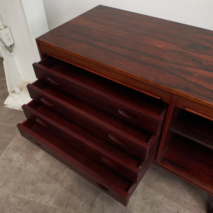 ブラジリアンローズウッド材 蛇腹扉 サイドボード