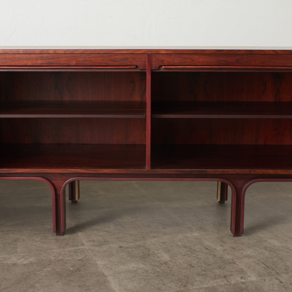 ブラジリアンローズウッド材 蛇腹扉 サイドボード