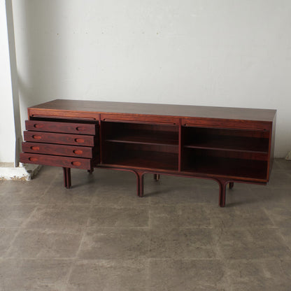 ブラジリアンローズウッド材 蛇腹扉 サイドボード