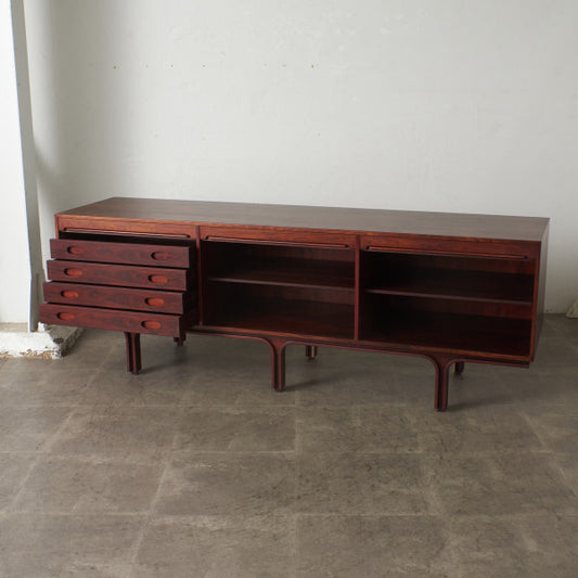 ブラジリアンローズウッド材 蛇腹扉 サイドボード