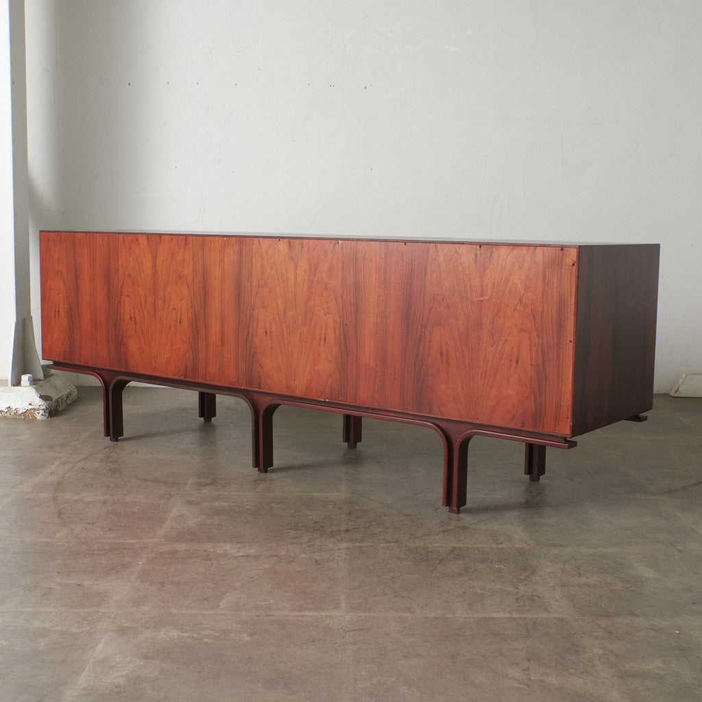 ブラジリアンローズウッド材 蛇腹扉 サイドボード