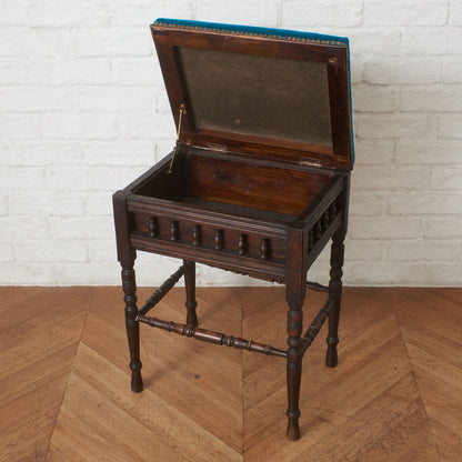 英国アンティーク 収納付きスツール / 張替済