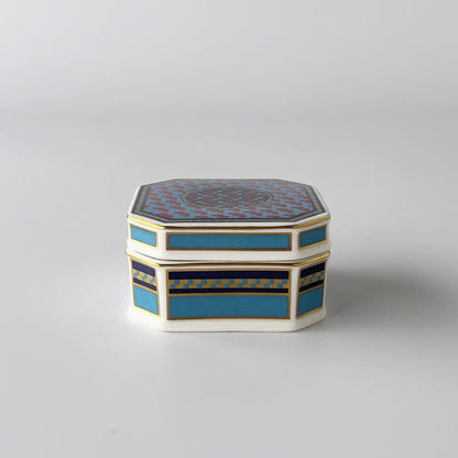 Fair Isle Blue 蓋付き小物入れ