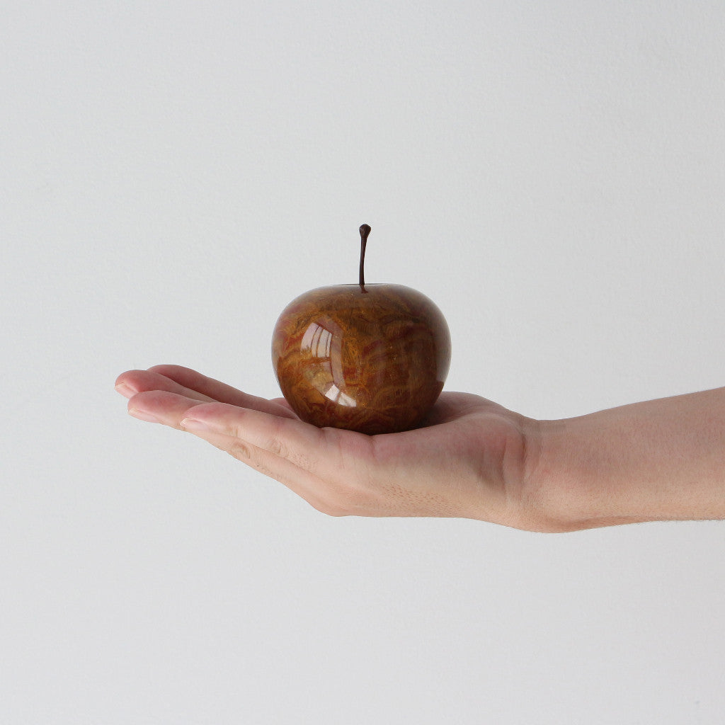 ストーンオブジェ Marble Apple ブラウン Large