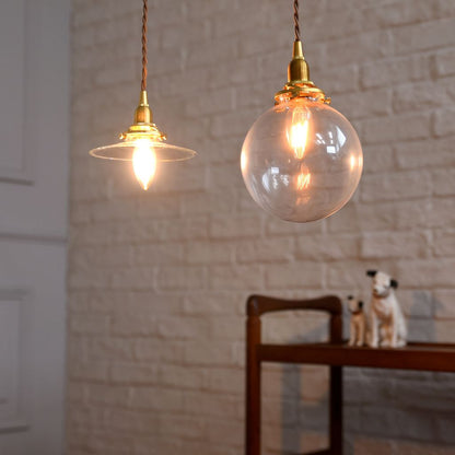 ガラス ラウンドクリア ペンダントライト