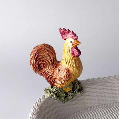 ヴィンテージ 動物フィギュア付きトレイ (ニワトリ)