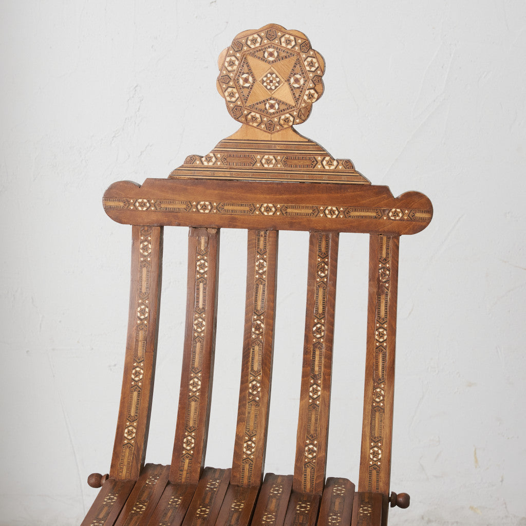 エジプトアンティーク 木象嵌 フォールディングチェア
