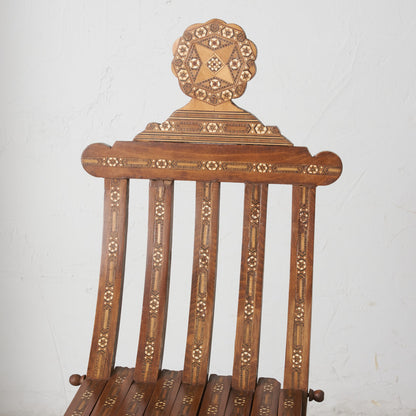 エジプトアンティーク 木象嵌 フォールディングチェア