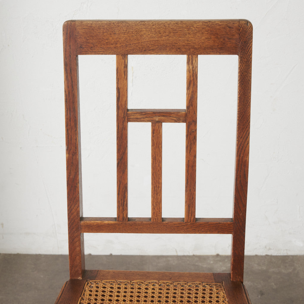 英国アンティーク 籐張りダイニングチェア