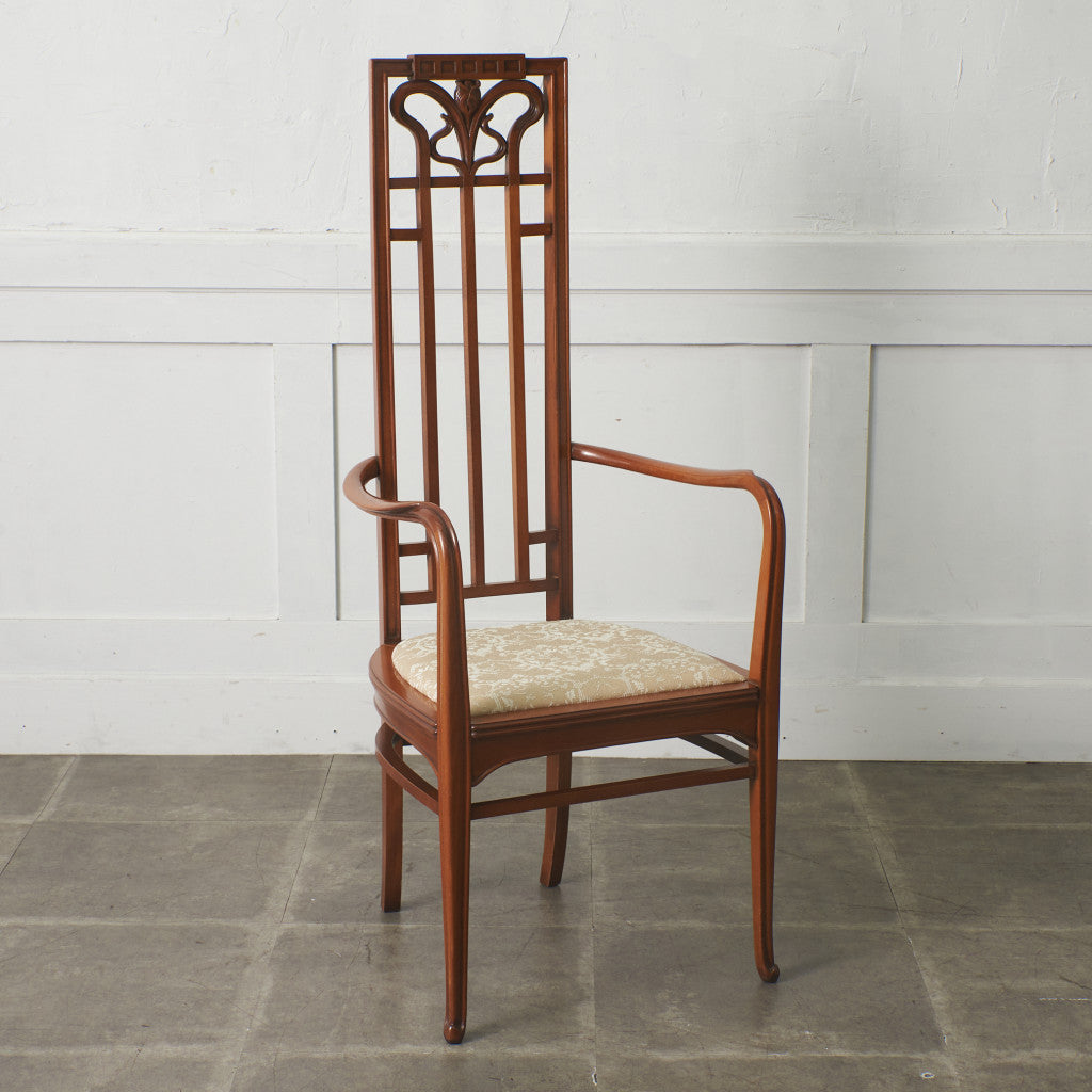 アールヌーボー ハイバック アームチェア / 張替済