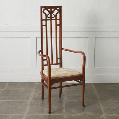 アールヌーボー ハイバック アームチェア / 張替済