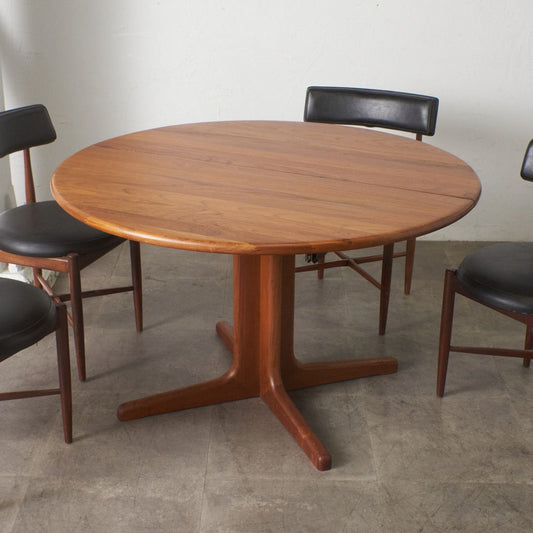 ヴィンテージ チーク無垢材 ラウンドテーブル