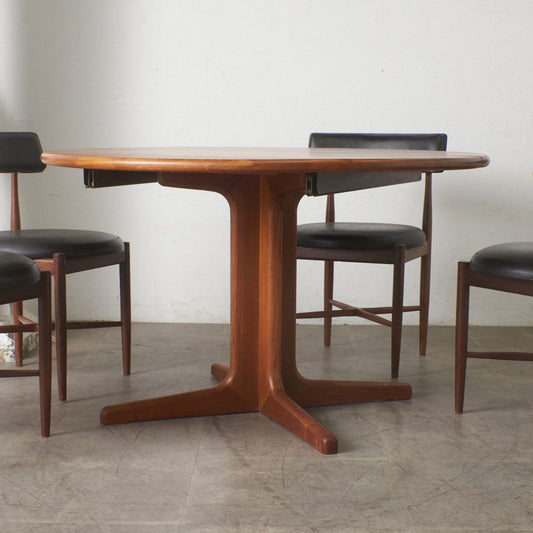 ヴィンテージ チーク無垢材 ラウンドテーブル