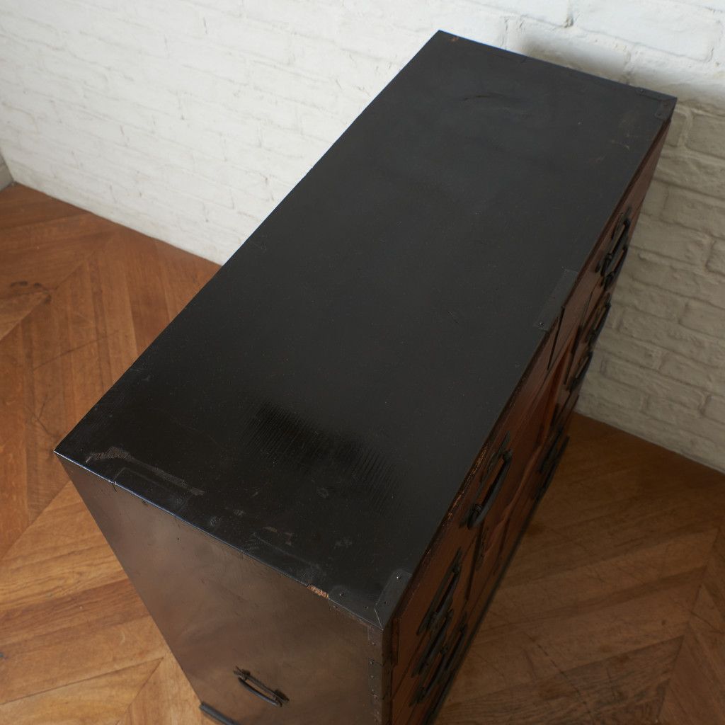 欅茶箪笥，昭和レトロ、剥く材、アンティーク、91x41x166