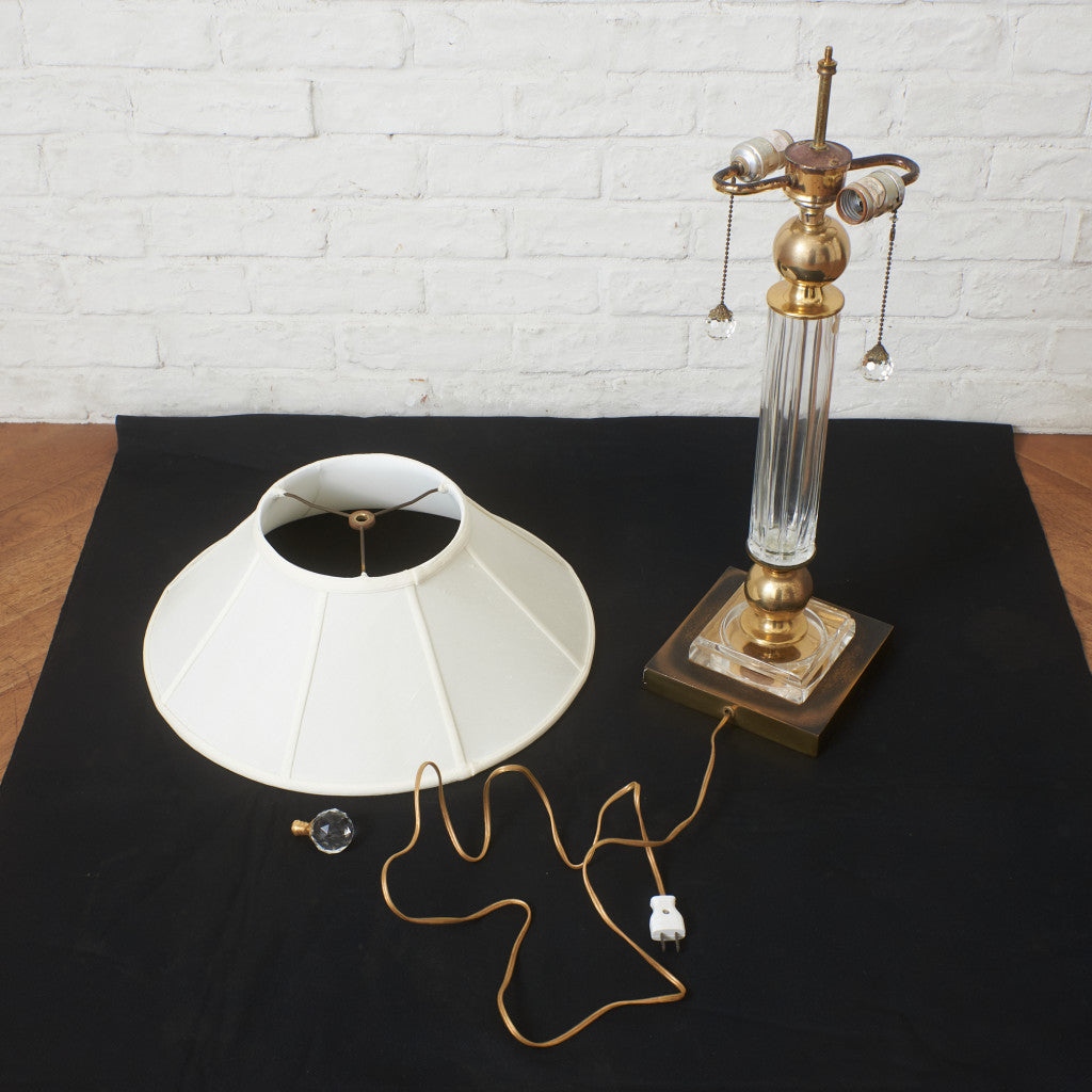 ハンガリー製 クリスタルガラス テーブルランプ