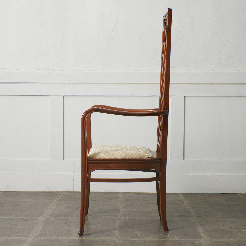 アールヌーボー ハイバック アームチェア / 張替済