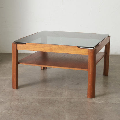 ヴィンテージ スモークガラストップ コーヒーテーブル