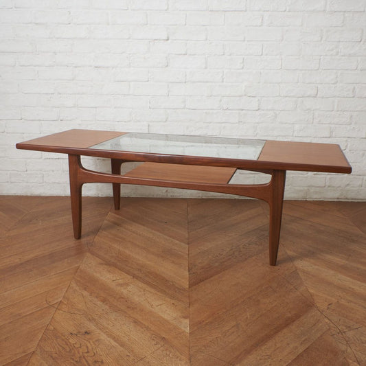 ロングジョン ガラストップ コーヒーテーブル