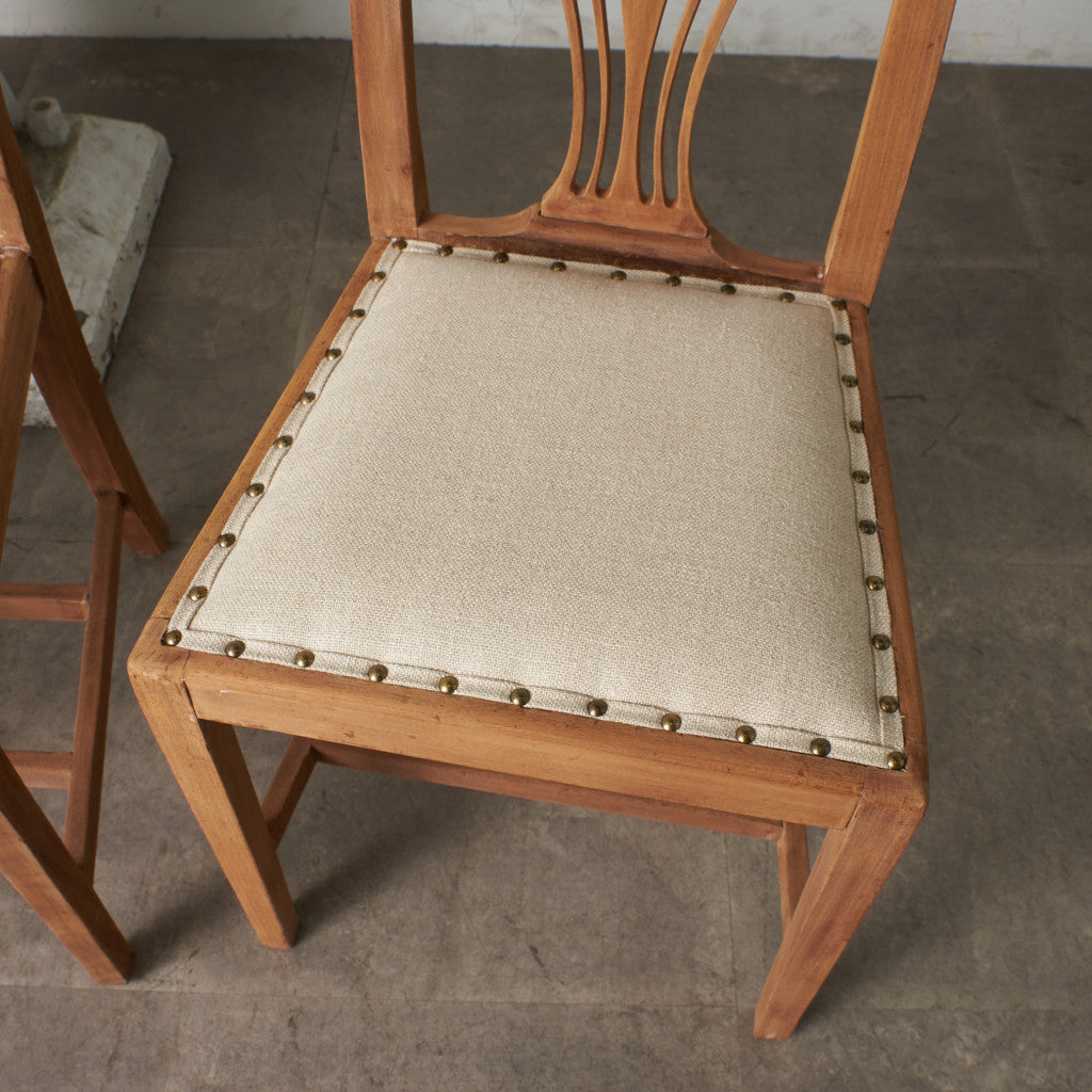 ストリップド加工 ダイニングチェア 4脚セット / 張替済