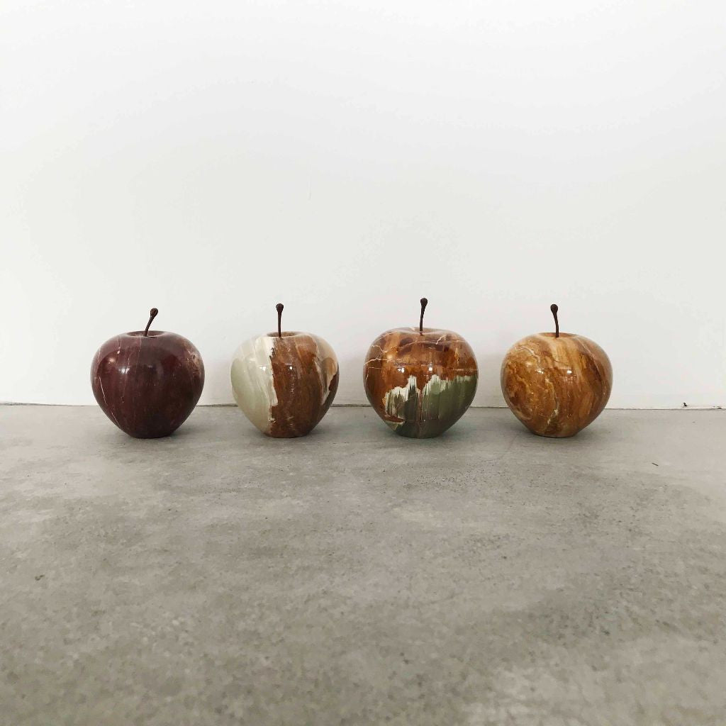ストーンオブジェ Marble Apple ブラウン Large