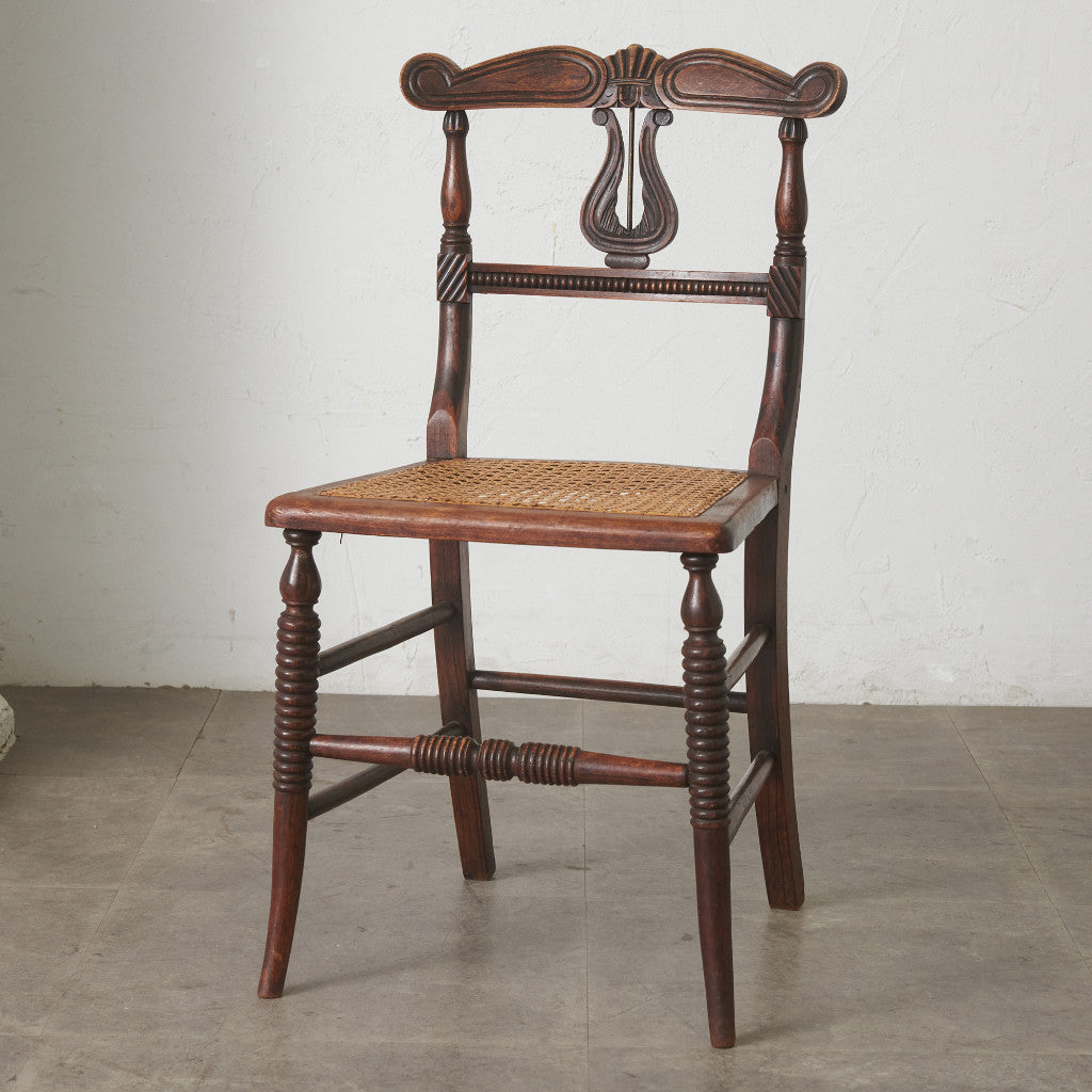 英国アンティーク リージェンシー様式 籐張りダイニングチェア