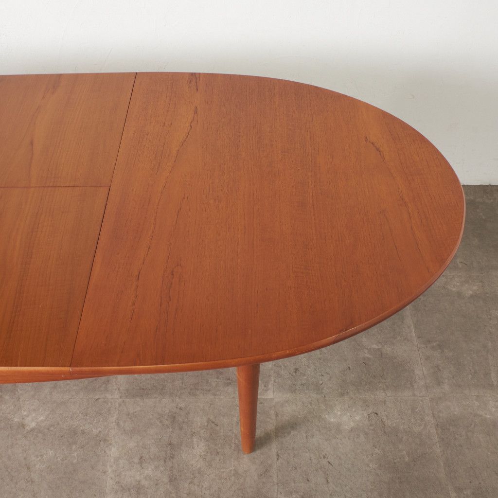 北欧ヴィンテージ チーク　オーバルエクステンションテーブル Desk,Table / チーク エクステンション デスクテーブル ビンテージ北欧