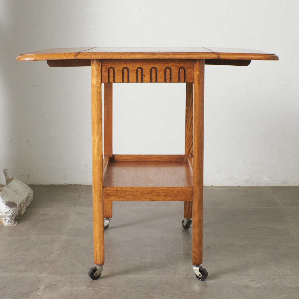 英国アンティーク ドロップリーフ ティートローリー